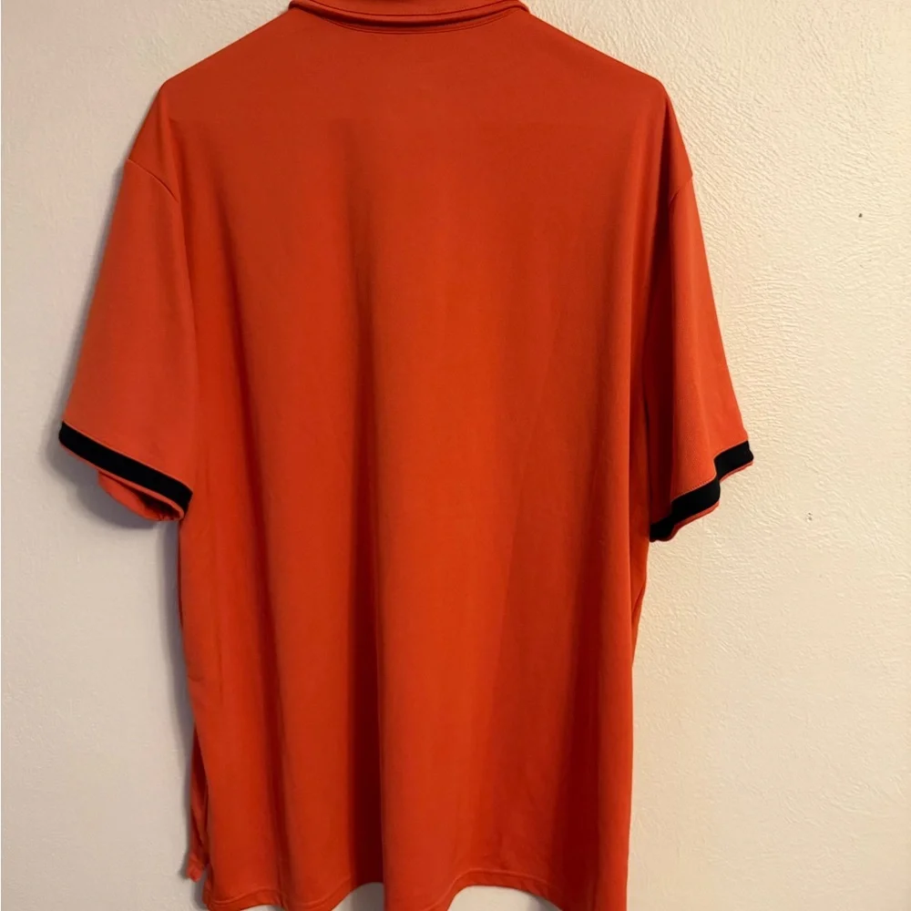 Nike Orange Polo Dry Git Shirt with black stripe on sleeves. Men’s XXL
